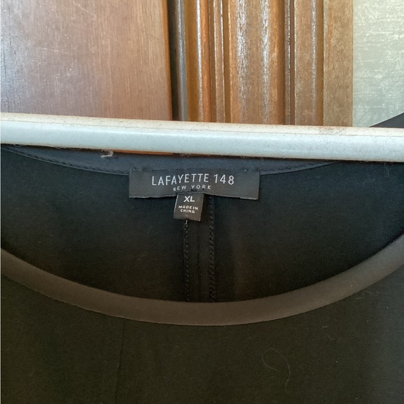 Lafayette 148 New York Black Satin Panel Tank Top - Picture 2 of 2